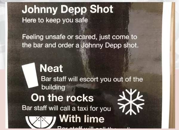 Bar sells Johnny Depp shot to help men who discreetly need help, earns praise