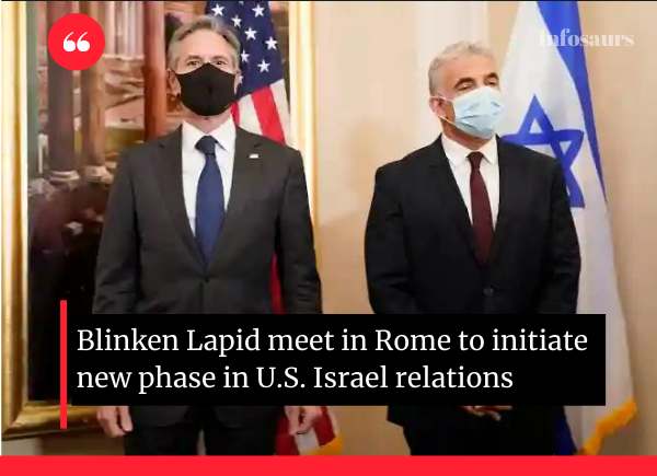 Blinken Lapid meet in Rome to initiate new phase in US Israel relations