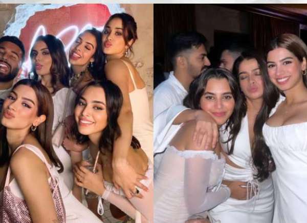 Janhvi and Khushi Kapoor look stunning in white as they celebrate with Aaliyah, the daughter of Anurag Kashyap, and others.