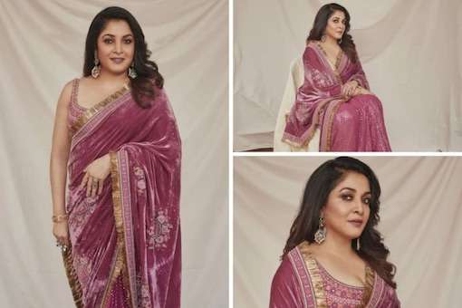 Ramya Krishnan Looks Stunning In Rube Silk Velvet Saree, Know Its Worth
